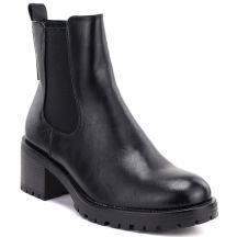 Botki damskie sztyblety na klocku ocieplane czarne Potocki SZ12742