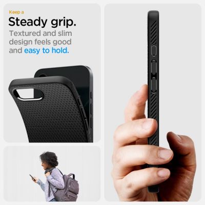 19. Etui Spigen Liquid Air na iPhone 16e / 17e - czarny mat