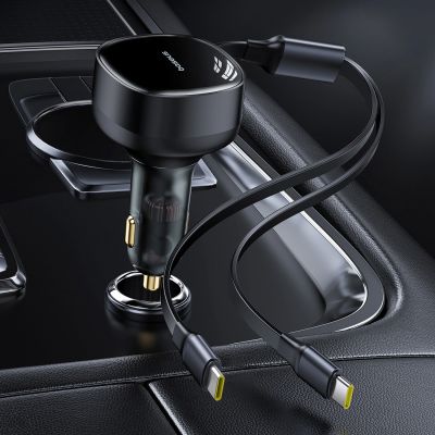 4. Ładowarka samochodowa Baseus Enjoyment 33W 2w1 2x USB-C - czarna