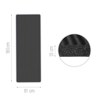 4. Mata do ćwiczeń Wozinsky WNSP-15C 183 x 61 x 1,5 cm gruba mata gimnastyczna do jogi i fitness - czarna