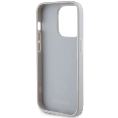 7. Etui Guess Strass Metal Logo na iPhone 15 Pro - srebrne