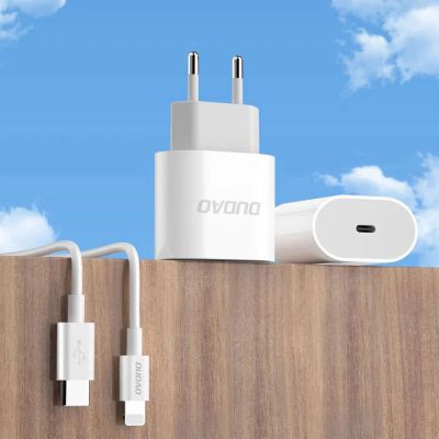 2. Ładowarka sieciowa Dudao A14EUC PD 20W USB-C z kablem - biała