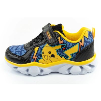 2. Leomil buty sportowe dziecięce sneakersy Pokemon lekkie na rzep LED czarne żółte