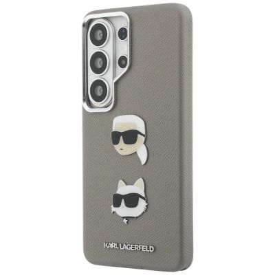 2. Etui Karl Lagerfeld Saffiano Double Heads Metal na Samsung Galaxy S26 Ultra - srebrne