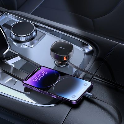 6. Ładowarka samochodowa Baseus Enjoyment Pro USB-C (żeńskie) / Lightning (męski) 60W - czarna