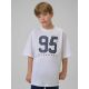 3. T-shirt loose z nadrukiem chłopięcy 4F 4FJRSS26TTSHM3786-10S