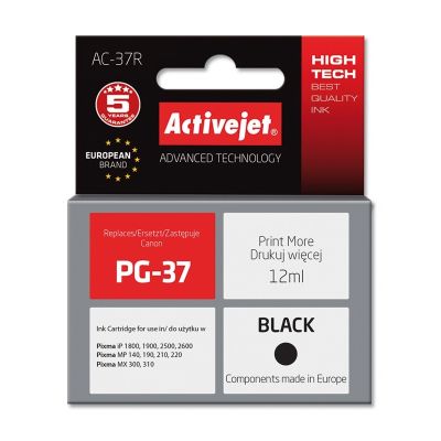 Activejet AC-37R Tusz (zamiennik Canon PG-37; Premium; 12 ml; czarny)