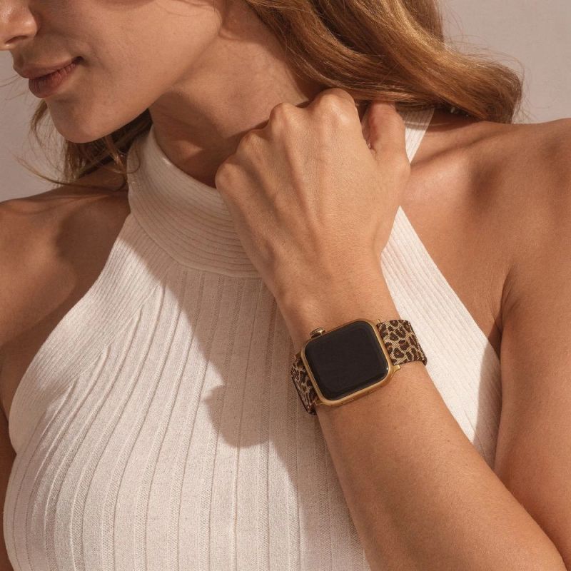 4. Pasek Tech-Protect Lamano na Apple Watch 40 / 41 / 42 mm - brązowo-czarny