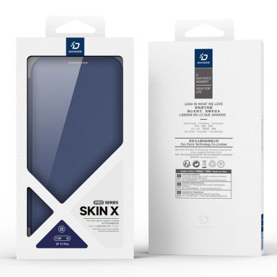 13. Etui Dux Ducis Skin X Pro na iPhone 17 Pro z portfelem, kompatybilne z MagSafe – niebieskie