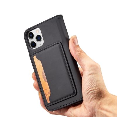 12. Magnet Card Case etui do iPhone 12 Pro Max pokrowiec portfel na karty kartę podstawka czarny