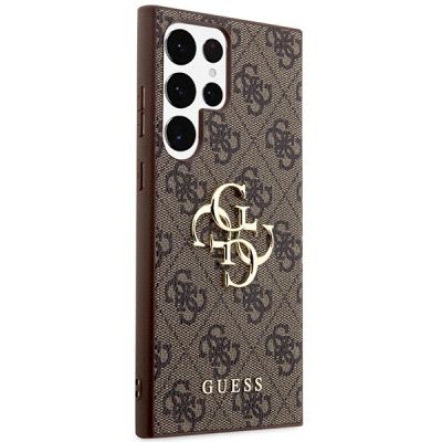 4. Etui Guess 4G Big Metal Logo na Samsung Galaxy S24 Ultra - brązowe