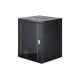 43. Szafa sieciowa wisząca DYNAmic 19" 16U rack 600x600, drzwi szyba, czarny, niedzielona, złożona, 60kg