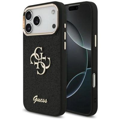 Etui Guess Fixed Glitter Big 4G Metal Frame na iPhone 17 Pro Max - czarne