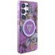 4. Etui Guess Glitter Flowers Triangle Buttons MagSafe na Samsung Galaxy S25 Ultra - fioletowe