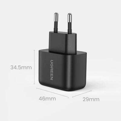 12. Ugreen ładowarka sieciowa USB Typ C 25W Power Delivery + kabel USB Typ C 2m czarny (50581)
