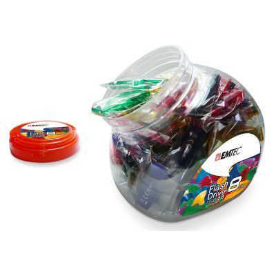 2. Emtec C410 Color Mix - Candy Jar 2.0 pamięć USB 8 GB USB Typu-A Niebieski, Zielony, Fioletowy, Czerwony, Żółty