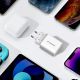 8. Ładowarka sieciowa Wozinsky WLS-20W 20 W USB-A USB-C z kablem USB-C - USB-C 1 m - biała