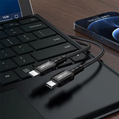 6. Kabel Acefast C1-01 Lightning - USB-C MFi PD 30W 3A 480Mb/s 1,2m - czarny