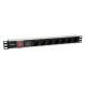 Equip 333309 rozdzielacz zasilania PDU 7 x gniazdo sieciowe 1U Czarny, Srebrny