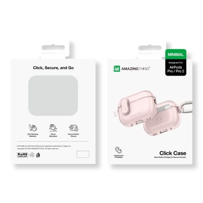 4. Etui silikonowe AMAZINGTHING Minimal Case do AirPods Pro 2 - różowe