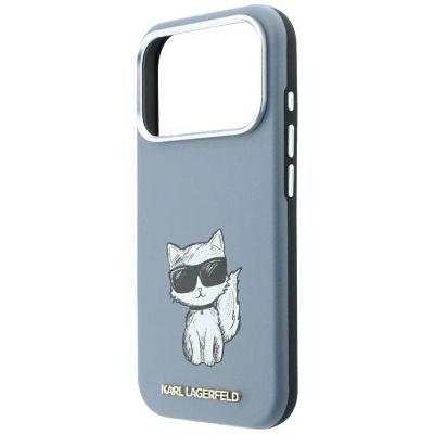 6. Etui Karl Lagerfeld Smooth Choupette Sketch MagSafe do iPhone 18 Pro / 17 Pro - jasnoniebieske