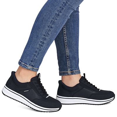 6. Półbuty damskie na podwyższeniu granatowe Rieker  L5850-14