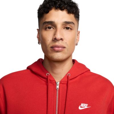 3. Bluza męska Nike Club BB FZ Hoodie czerwona FN3861 657
