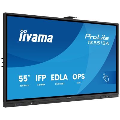 27. iiyama TE5513A-B2AG signage display Interaktywny płaski panel 138,7 cm (54.6") Wi-Fi 500 cd/m2 4K Ultra HD Czarny Ekran dotykowy Procesor wbudowany Android 24/7