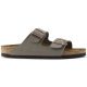 9. Klapki damskie/męskie Birkenstock Arizona Birko-Flor Nubuck Stone regular szerokie szare (0151211)