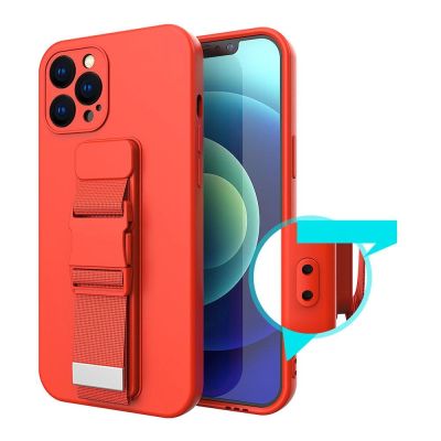 7. Rope case żelowe etui ze smyczą łańcuszkiem torebka smycz Xiaomi Redmi Note 10 5G / Poco M3 Pro ciemnozielony