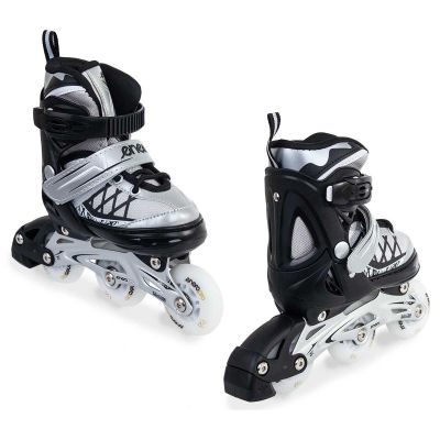 34. ŁYŻWOROLKI-WROTKI-ŁYŻWY 4W1 ENERO PRO LED 26-29 SZARE