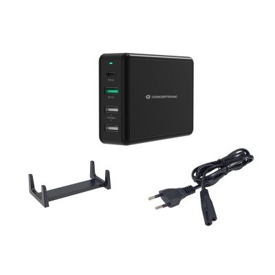 6. Conceptronic OZUL01B ładowarka do urządzeń przenośnych Uniwersalne Czarny Prąd przemienny Szybkie ładowanie Wewnętrzna