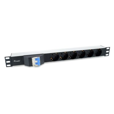 Equip 333312 rozdzielacz zasilania PDU 6 x gniazdo sieciowe 1U Czarny