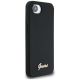 4. Etui Guess Silicone Script Metal Logo MagSafe na iPhone 16e - czarne