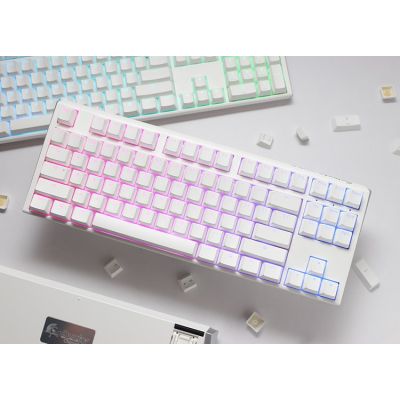 10. Ducky One 3 Classic Pure White TKL Gaming Tastatur RGB LED - MX-Clear klawiatura USB Niemiecki Biały