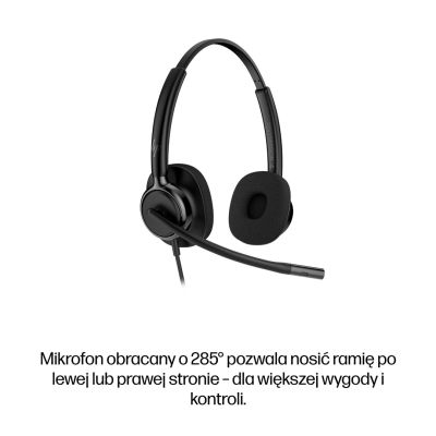 8. HP Poly Mission 425 Classic – przewodowy zestaw słuchawkowy USB stereo (opakowanie zbiorcze)