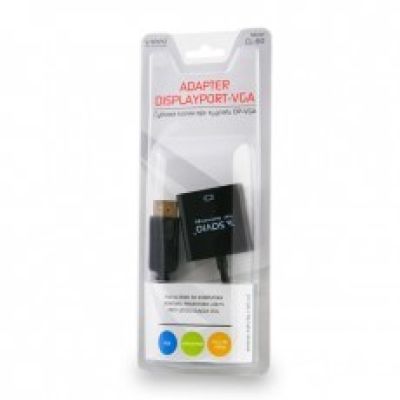 3. Adapter SAVIO CL-90 (DisplayPort M - D-Sub (VGA) F; 0,20m; kolor czarny)