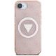 3. Etui Guess IML Metal Glitter 4G Circle Triangle MagSafe na iPhone 16e - różowe