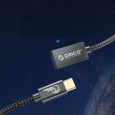 2. Adapter Orico CAF31 USB-C - USB-A 3.1 Gen 2 10Gbps 1m OTG - czarny