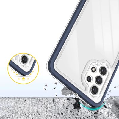 6. Clear 3in1 etui do Samsung Galaxy A32 5G żelowy pokrowiec z ramką niebieski