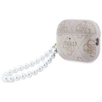 3. Etui Guess 4G Pearl Strap na AirPods Pro 3 - różowe