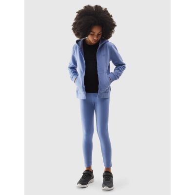 3. Legginsy bawełniane elastyczne dziewczęce 4F Junior