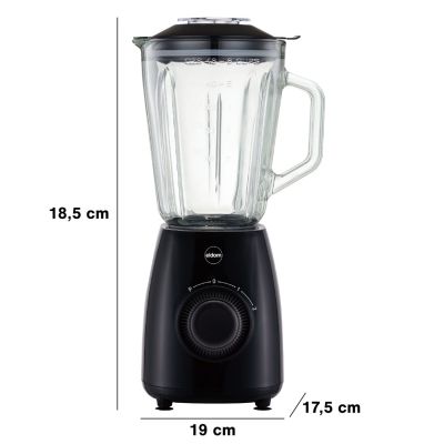 3. ELDOM BLENDER KIELICHOWY BK6 NOXAR 100W CZARNY 22000 OBR/NIN KIELICH 1,8 L ZE SZKŁA HARTOWANEGO DWA POZIOMY RĘDKOŚCI + PULSE
