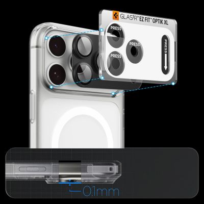 11. Szkło hartowane na aparat Spigen Optik Pro XL Glas.tR EZ Fit na iPhone 18 Pro - ciemnoszare