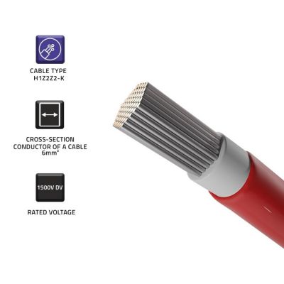5. Kabel solarny fotowoltaiczny 6mm2 100m czerwony