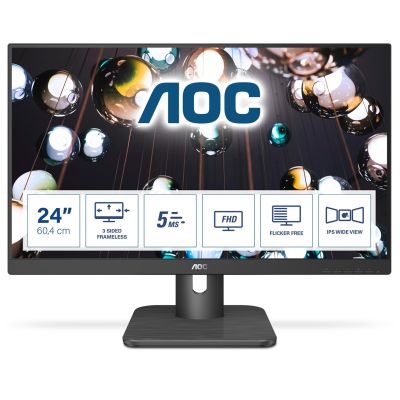 14. Monitor AOC 24E1Q (23,8"; IPS/PLS; FullHD 1920x1080; DisplayPort, HDMI, VGA; kolor ciemnoszary)