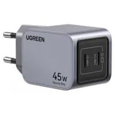 Ładowarka sieciowa Ugreen Nexode Pro 35008 2x USB-C, GaN, 45W - szara