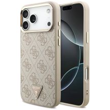 Etui Guess 4G Triangle Logo MagSafe na iPhone 17 Pro Max - różowo-złote