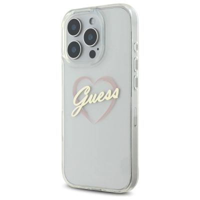 2. Etui Guess IML Heart na iPhone 16 Pro - przezroczyste