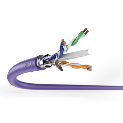 8. Digitus Kabel instalacyjny kat.6, F/UTP, Eca, AWG 23/1, LSOH, 305m, fioletowy, karton